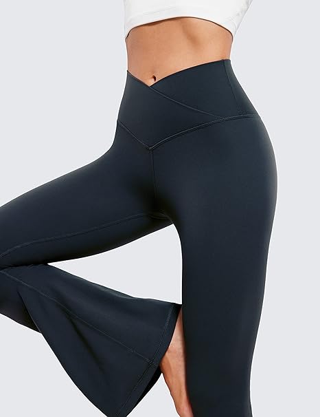 Cross Waist Yoga Flare Leggings